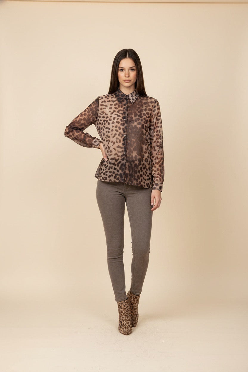 Camisa RARA Leopard Chic